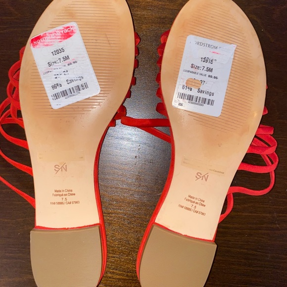 7.5W Red Strappy Sandal - Picture 3 of 6